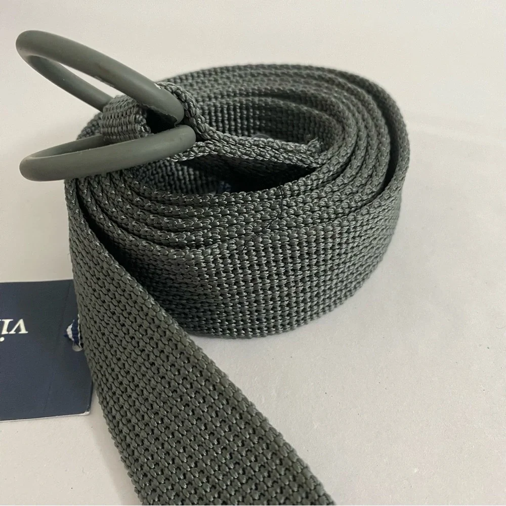Men’s Vineyard Vines NWT Textured Webbing D-Ring On The Go Belt‎ In Gray